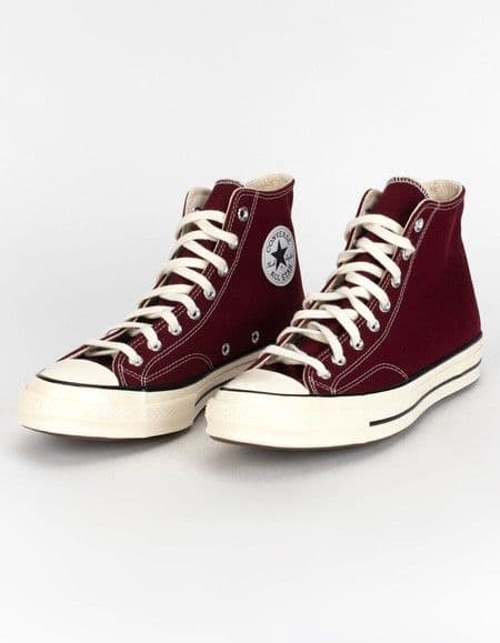 Maroon High-Top Canvas Sneakers (One Pair) - Good Condition